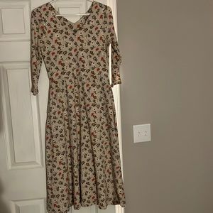 Pact organic fit and flare midi dress